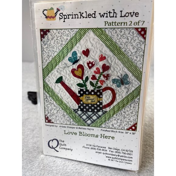 Sprinkled with Love Quilt Set of 7 Block Patterns by The Quilt Company Button Em - Picture 6 of 13